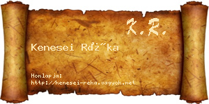 Kenesei Réka névjegykártya